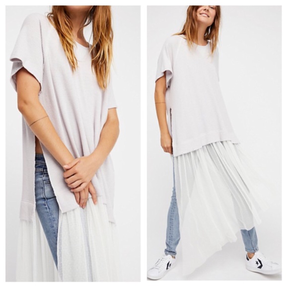 🆕Free People Short Sleeve Thermal Knit Mesh Top - Picture 2 of 8